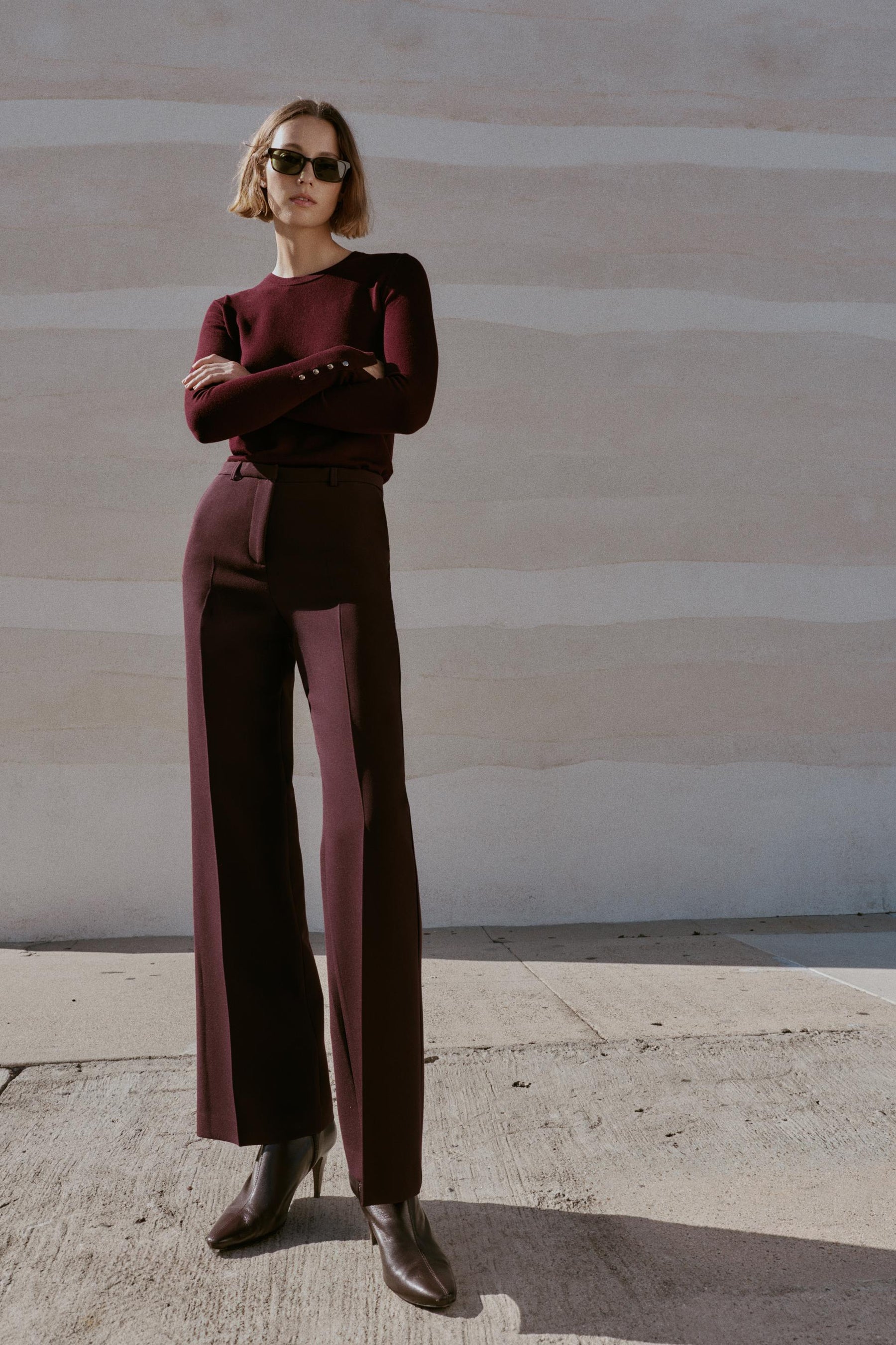 Straight-Leg High-Waist Trousers
