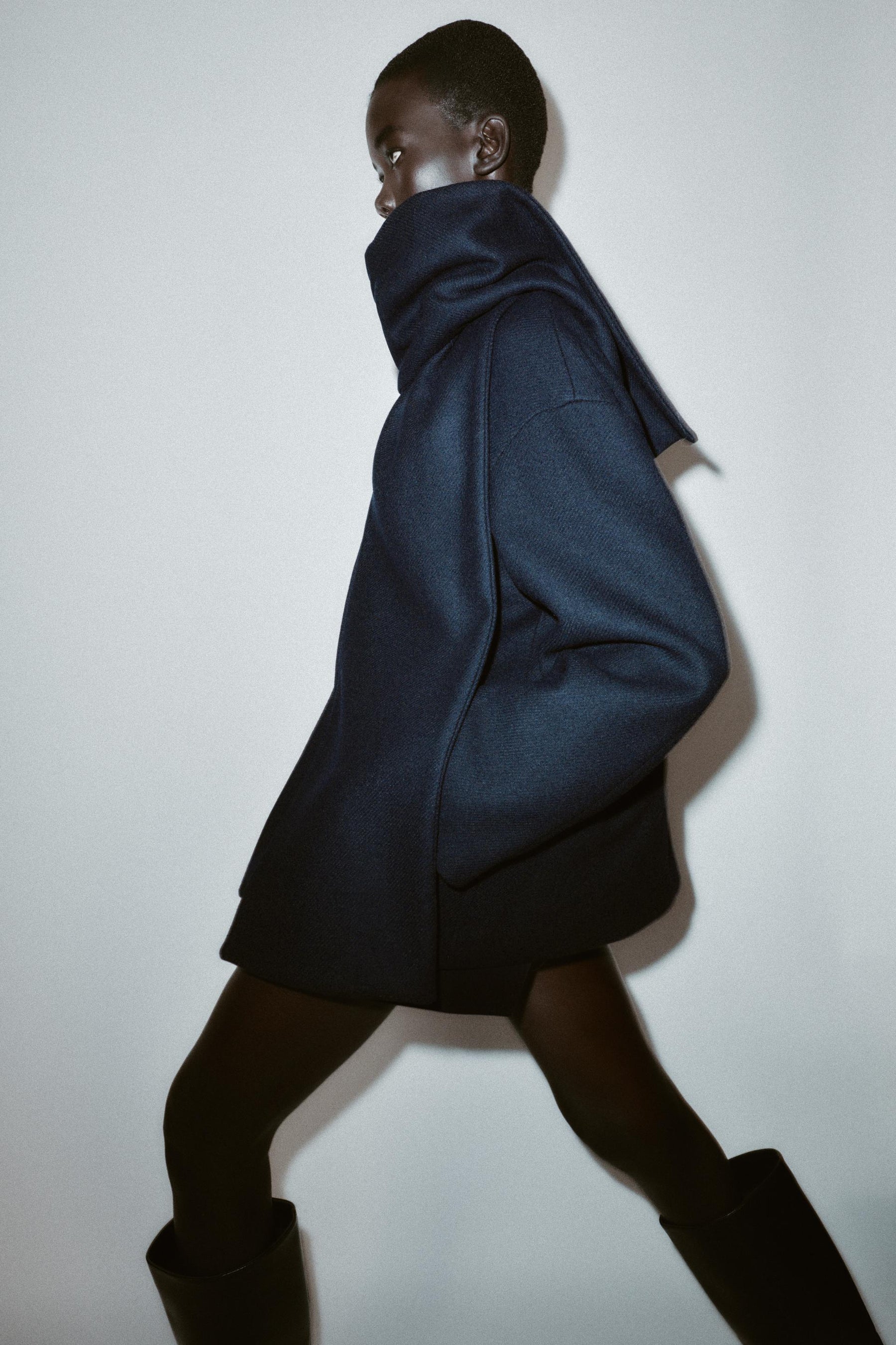 Wool Coat with Scarf