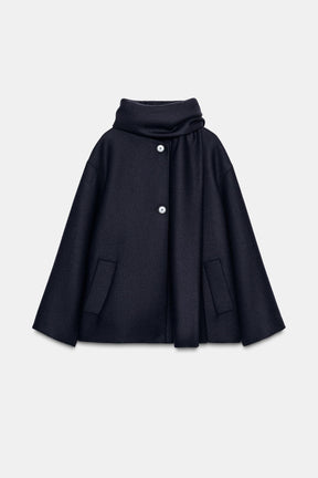 Wool Coat with Scarf