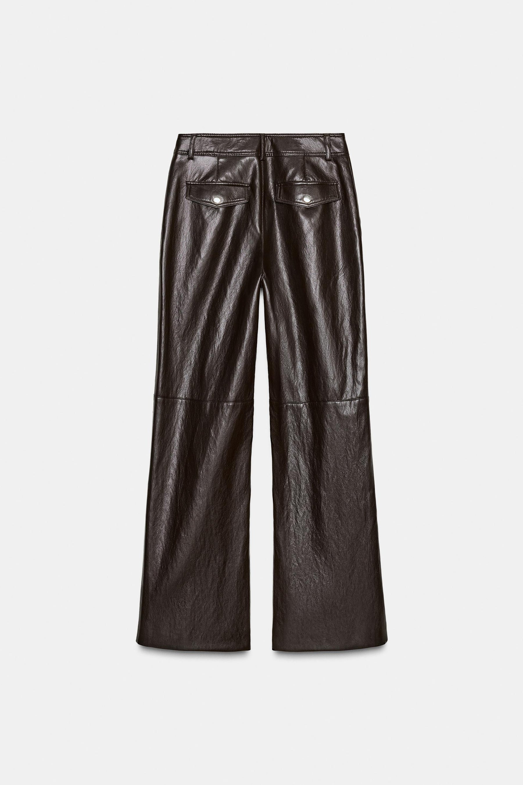 FAUX LEATHER STRAIGHT TROUSERS
