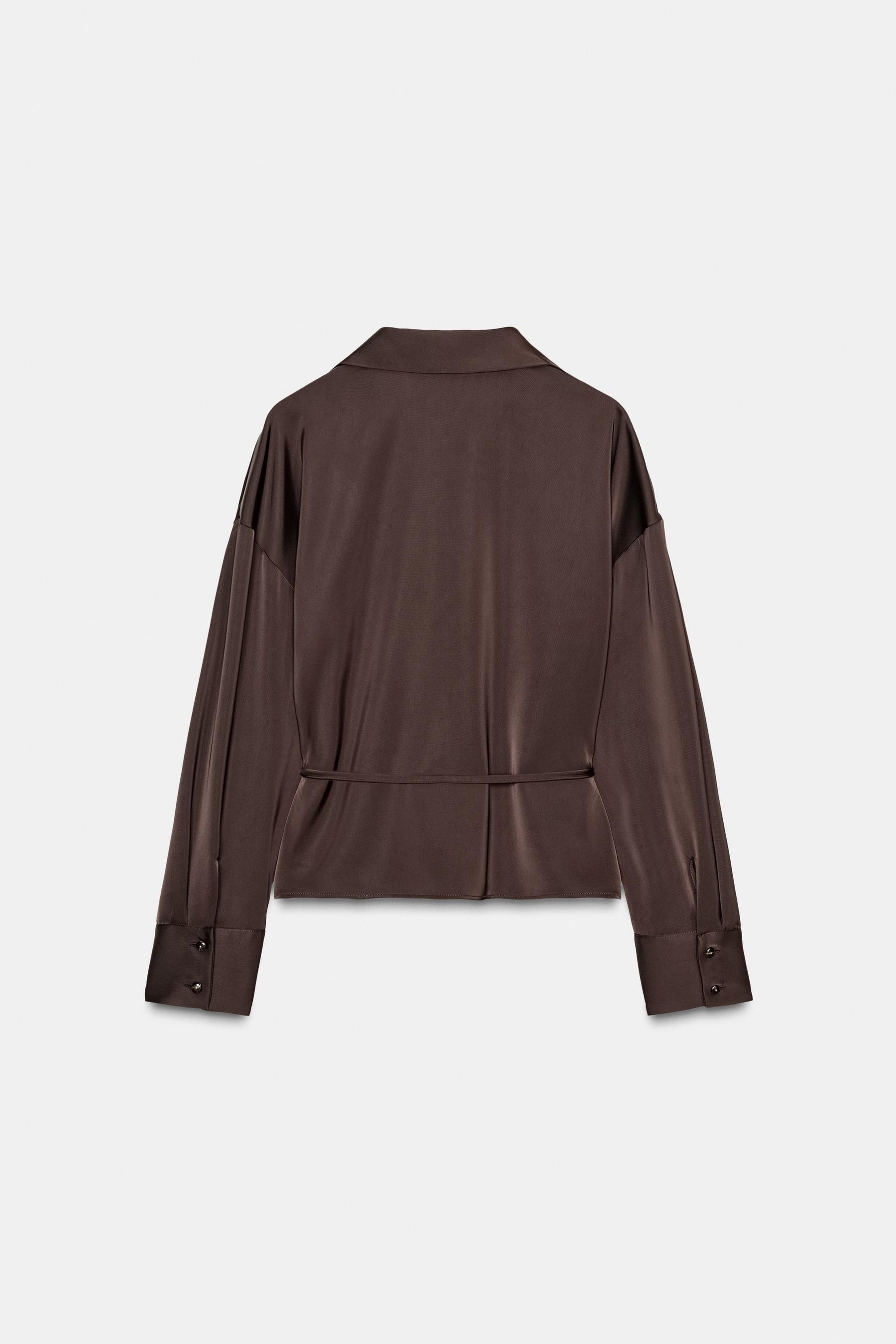 Satin blouse with belt