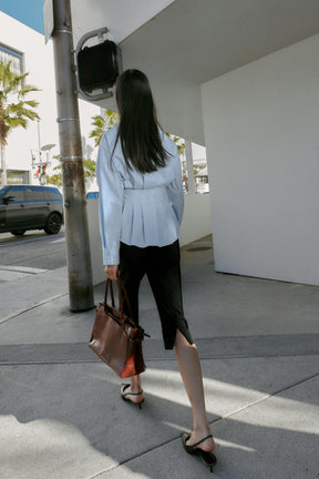 Pleated Poplin Shirt