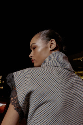 HOUNDSTOOTH LACE SHIRT