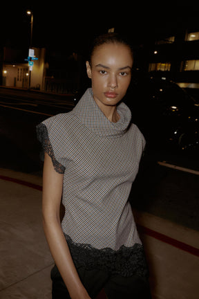 HOUNDSTOOTH LACE SHIRT