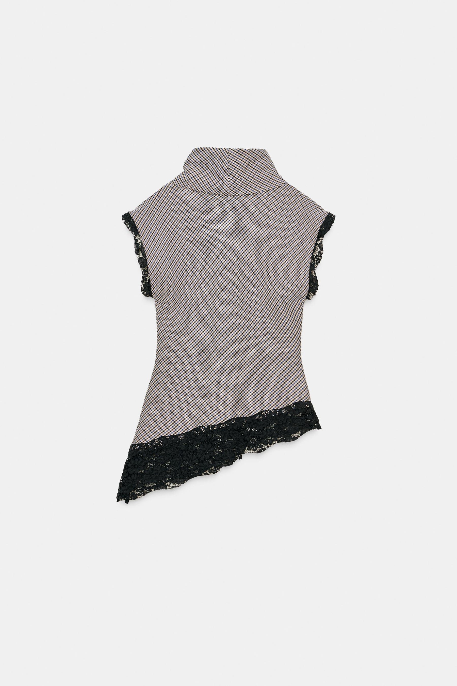 Houndstooth Lace Blouse