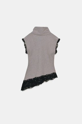 Houndstooth Lace Blouse