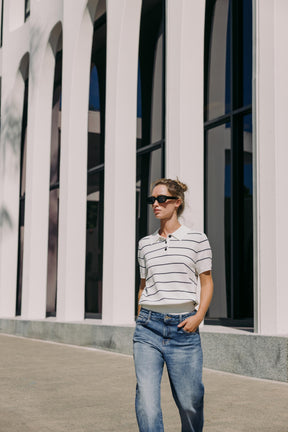 SHORT SLEEVE KNIT POLO SHIRT - Image 1