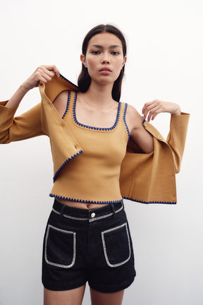 CARDIGAN WITH CONTRAST EMBROIDERY - Image 2