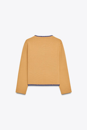 CARDIGAN WITH CONTRAST EMBROIDERY - Image 8