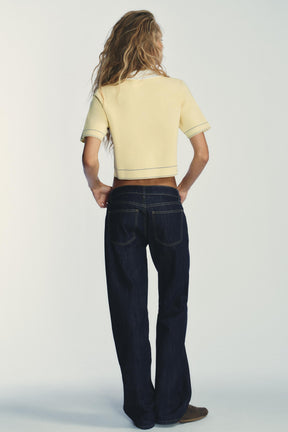 STITCH DETAIL KNIT POLO CARDIGAN - Image 4