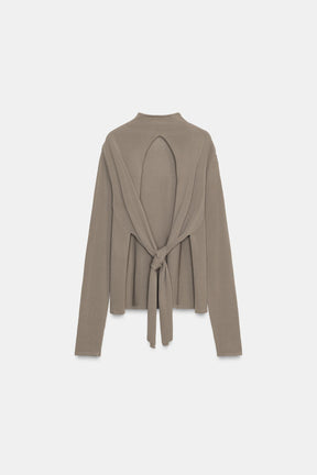 KNIT TOP WITH TIE BACK - Image 9