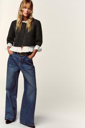 CONTRAST POPLIN CARDIGAN - Image 1