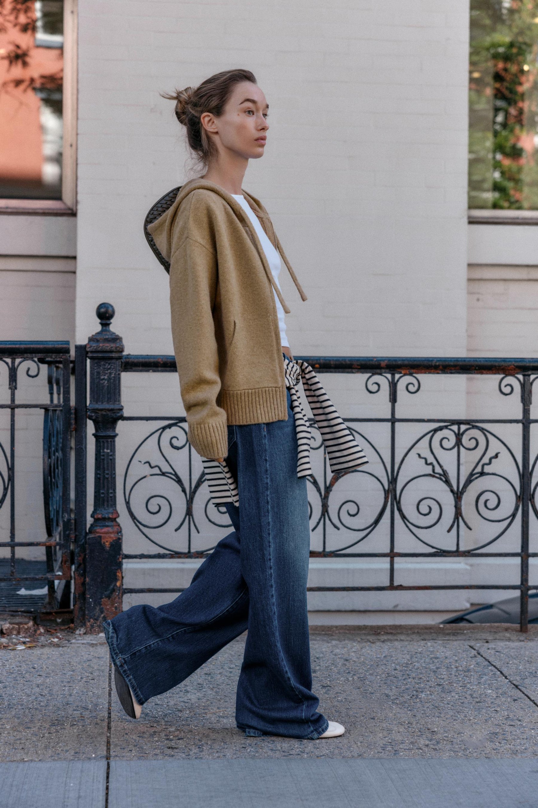 Knit Hooded Sweatshirt