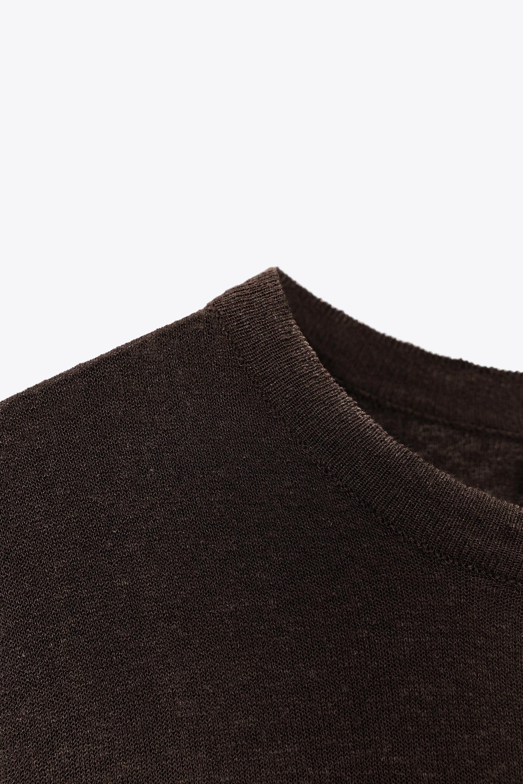 SHORT SLEEVE KNIT LINEN BLEND TOP - Image 6