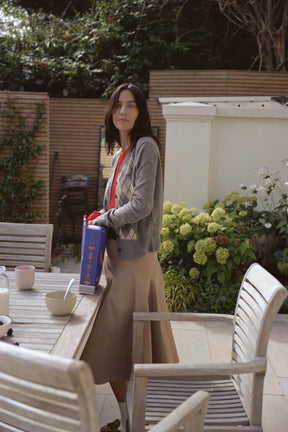 WOOL BLEND ARGYLE CARDIGAN