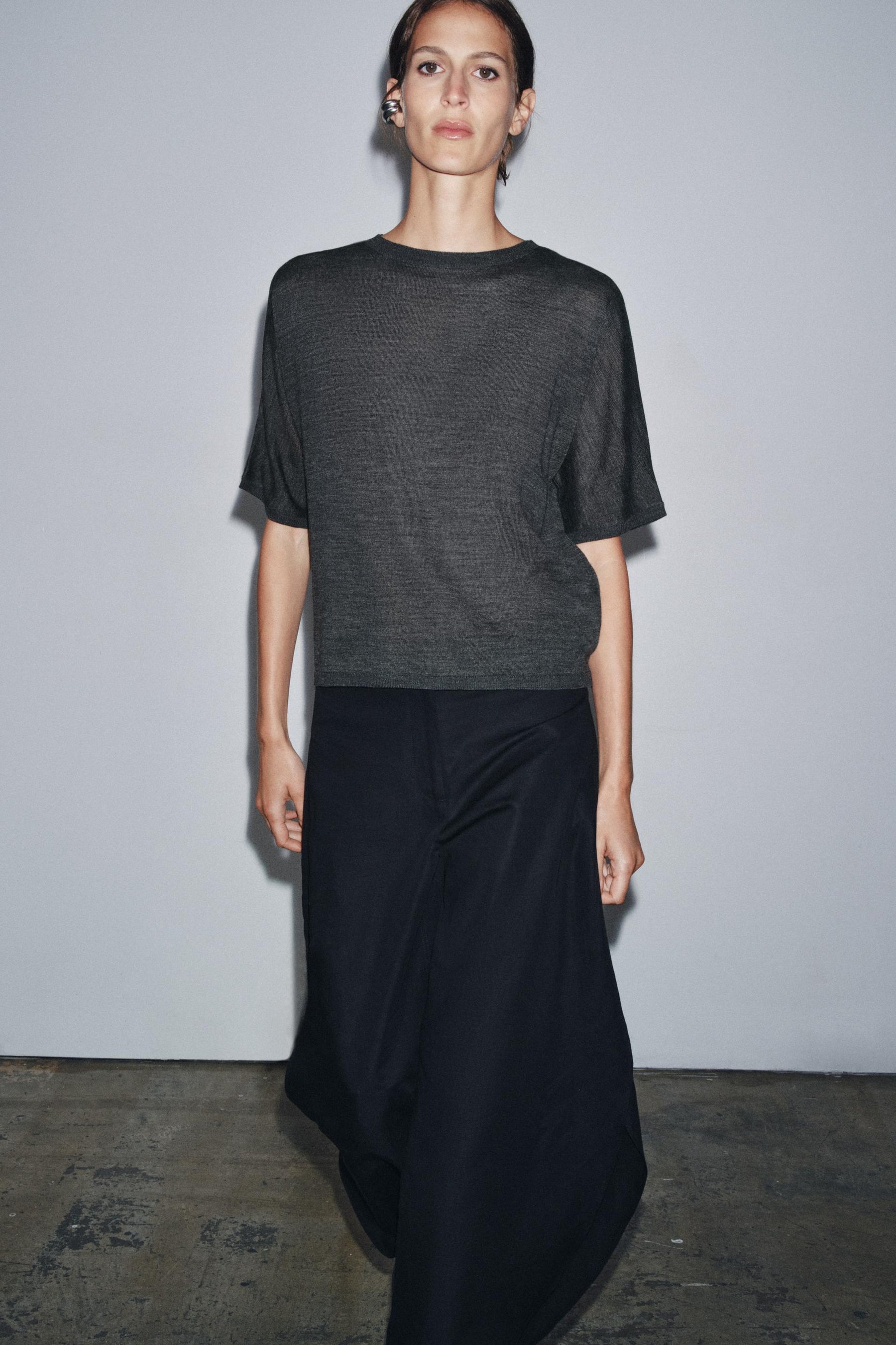 WOOL BLEND SHORT SLEEVE JUMPER - Image 4