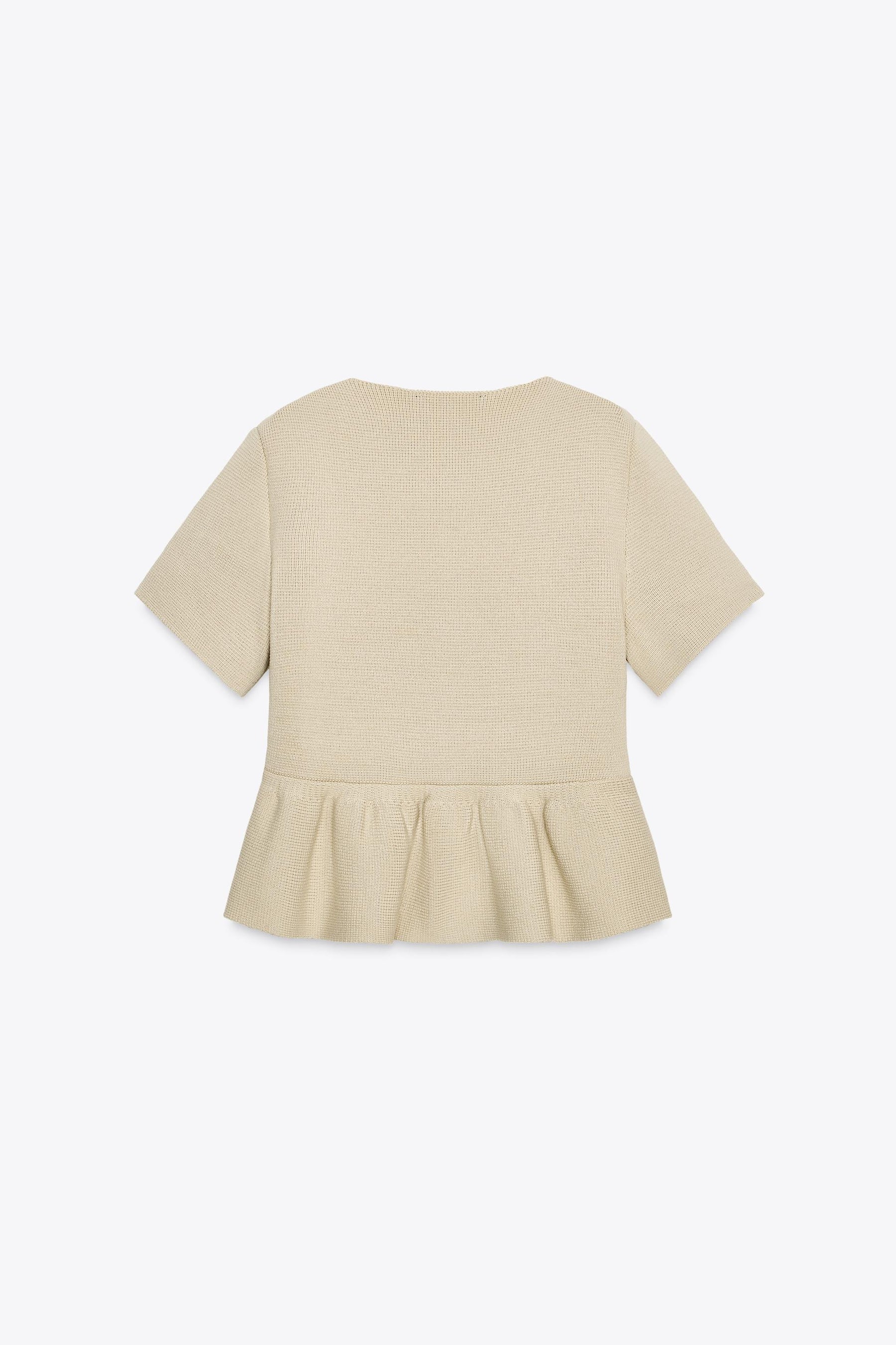 Peplum Cardigan Short Sleeve