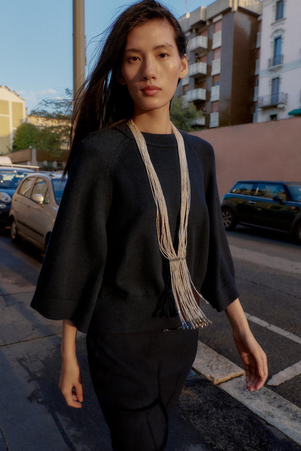 WIDE-SLEEVED KNIT JUMPER