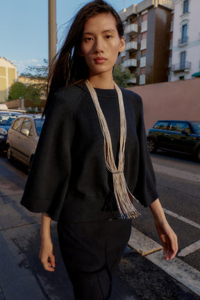 WIDE-SLEEVED KNIT JUMPER