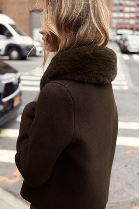 CARDIGAN WITH FAUX FUR COLLAR - Image 4