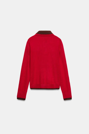 CONTRAST KNIT POLO SHIRT - Image 1