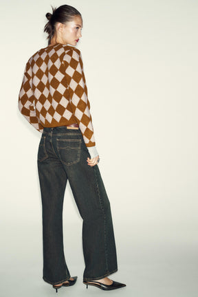 Argyle Knit Cardigan