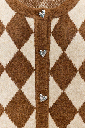 Argyle Knit Cardigan