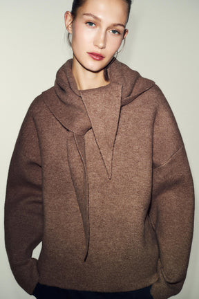 KNIT JUMPER WITH SCARF
