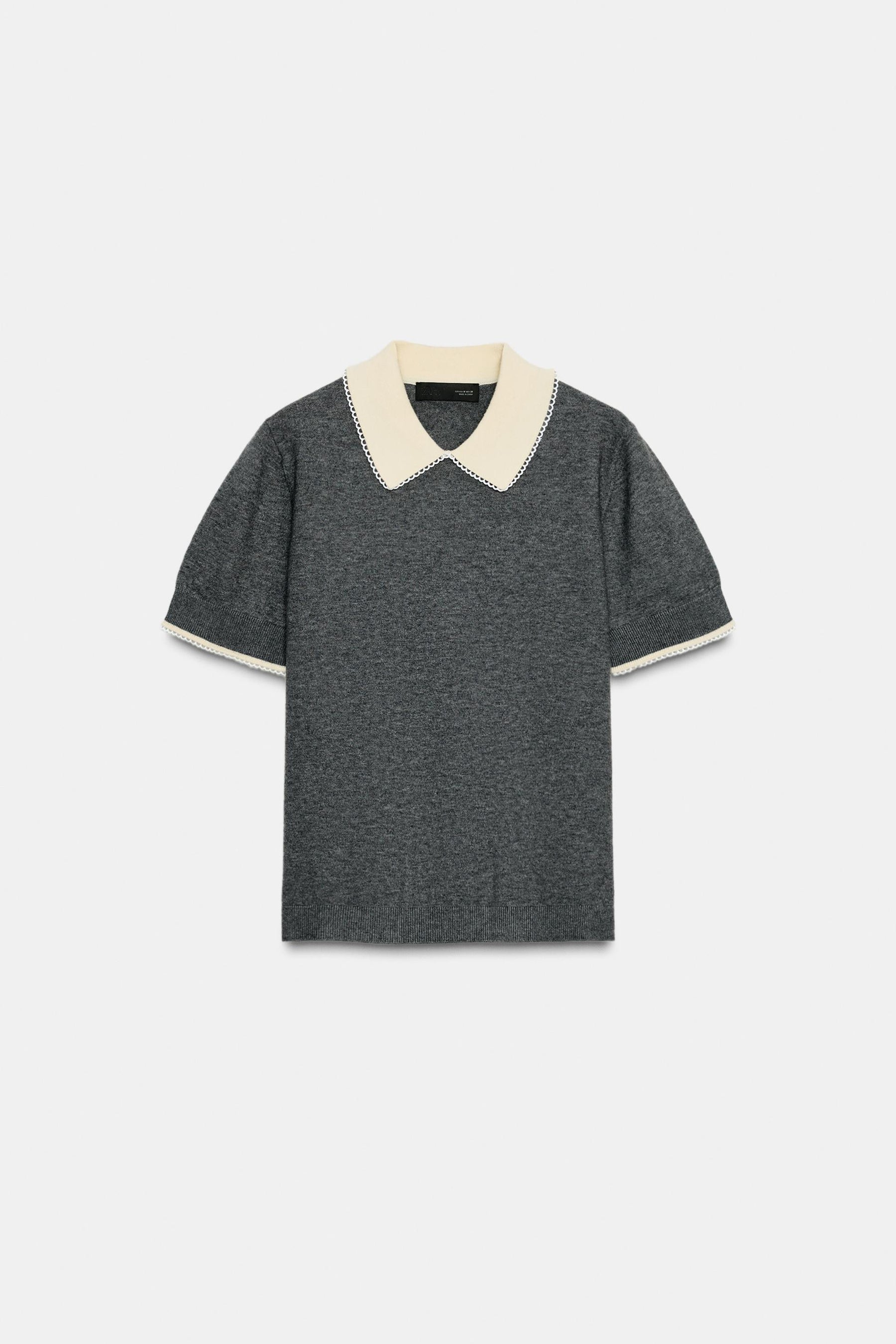 Lace-Trimmed Polo Shirt