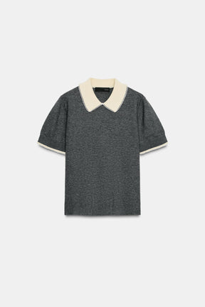Lace-Trimmed Polo Shirt