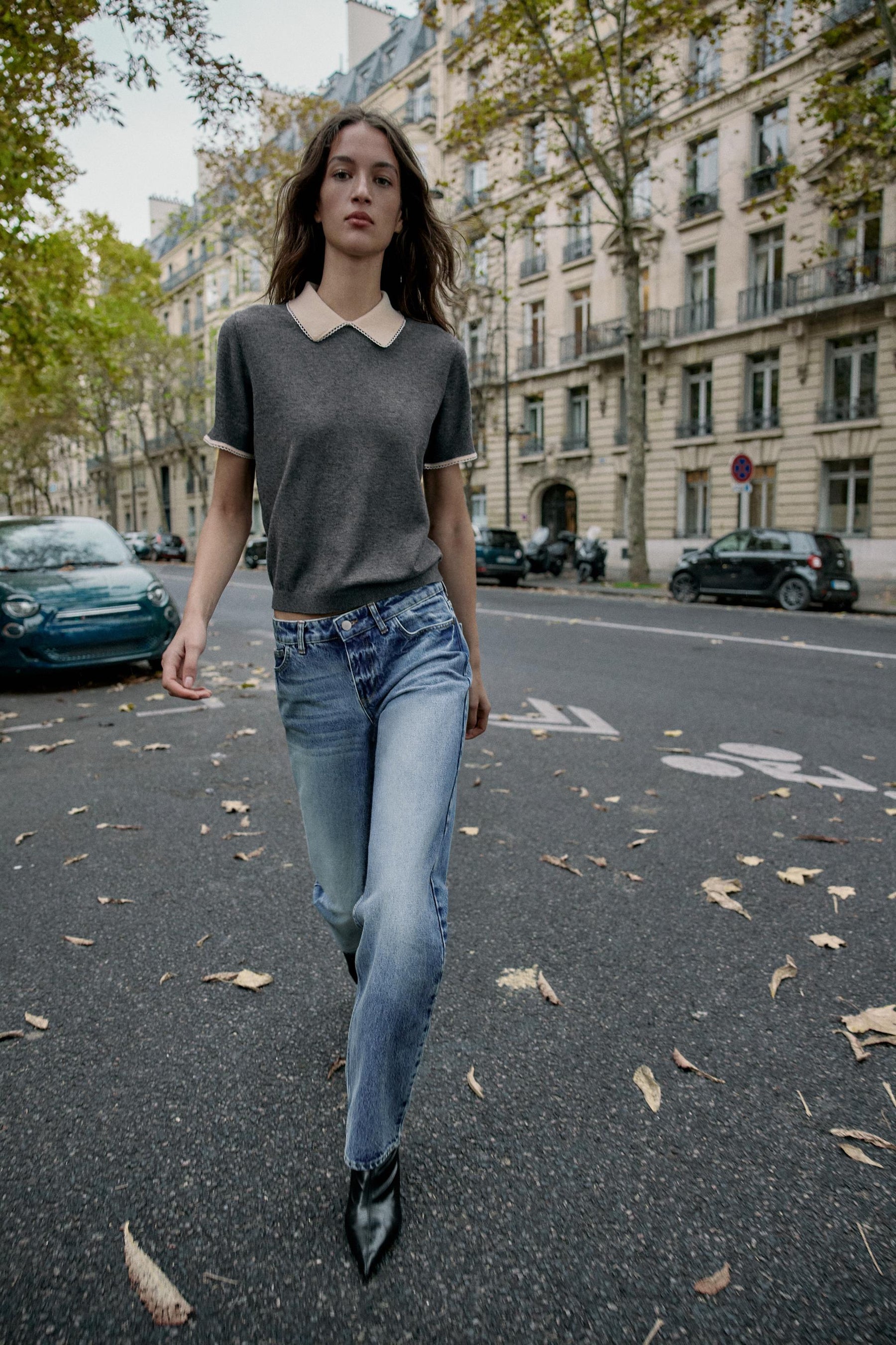 LACE-TRIMMED POLO SHIRT