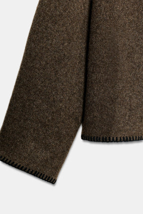 KNIT JUMPER WITH TOPSTITCHING