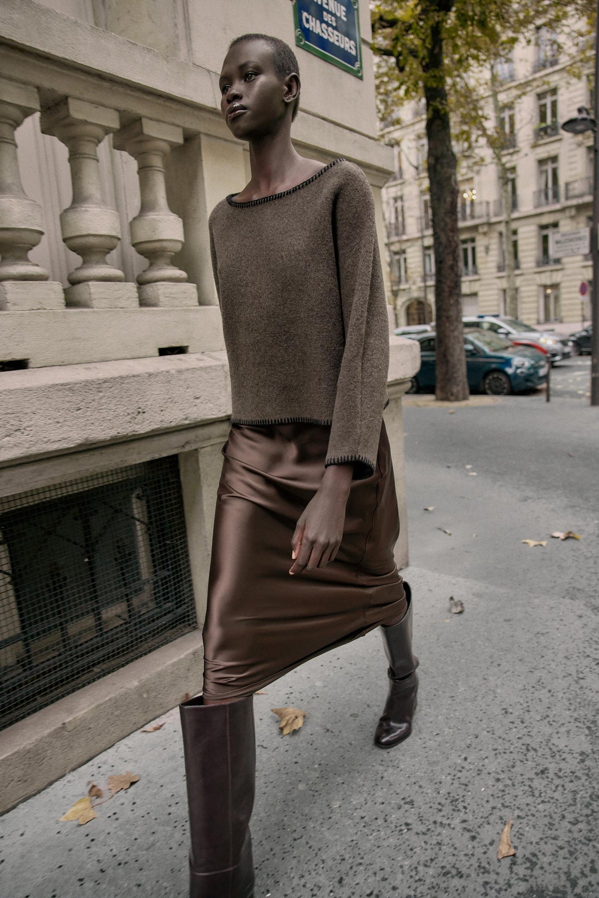 KNIT JUMPER WITH TOPSTITCHING