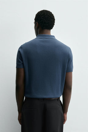 RIB KNIT POLO SHIRT - Image 3