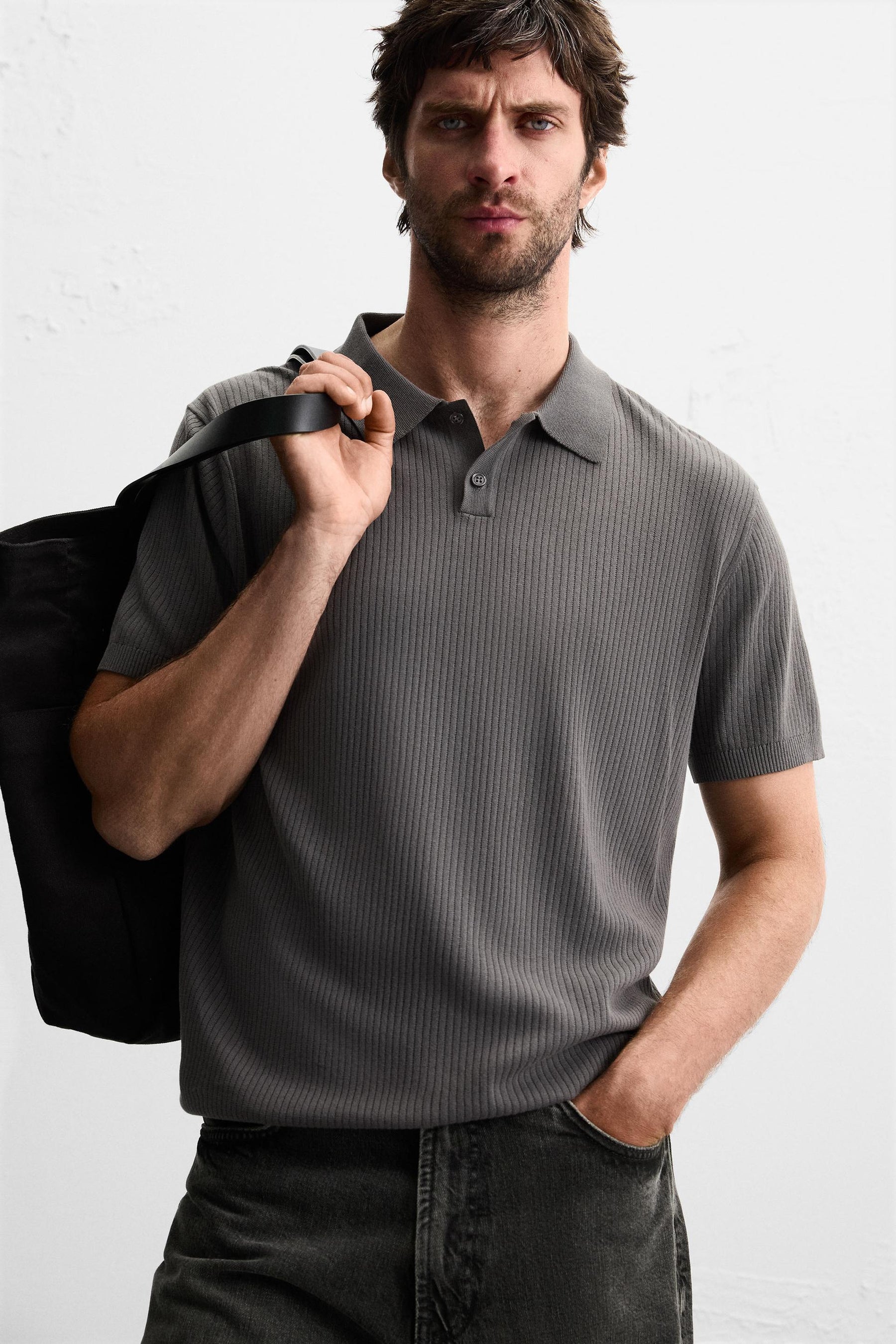 RIB KNIT POLO SHIRT - Image 5