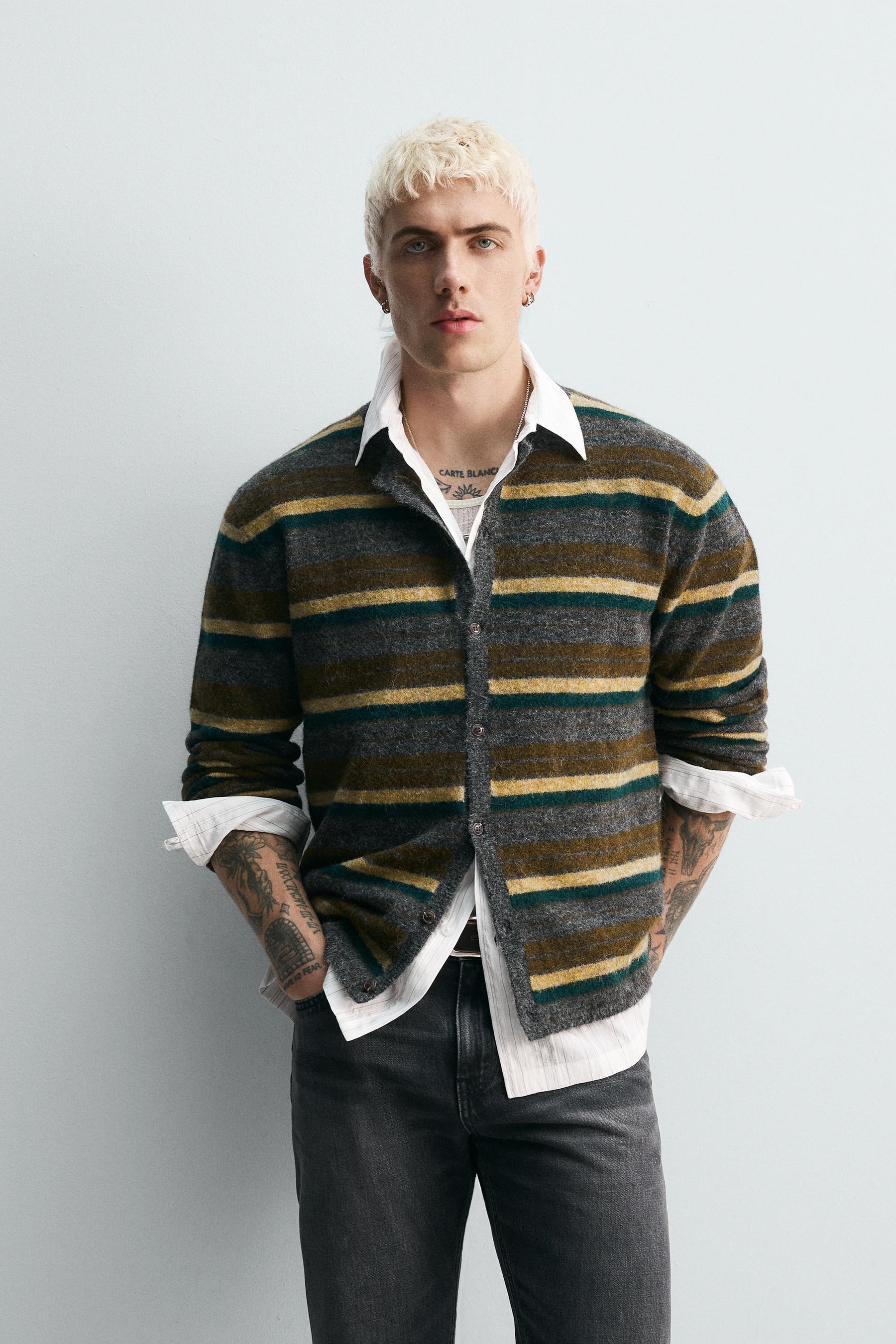 STRIPED JACQUARD CARDIGAN - Image 2