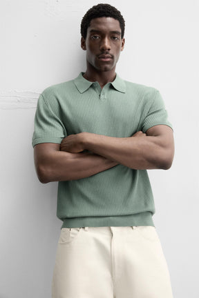 RIB KNIT POLO SHIRT - Image 6