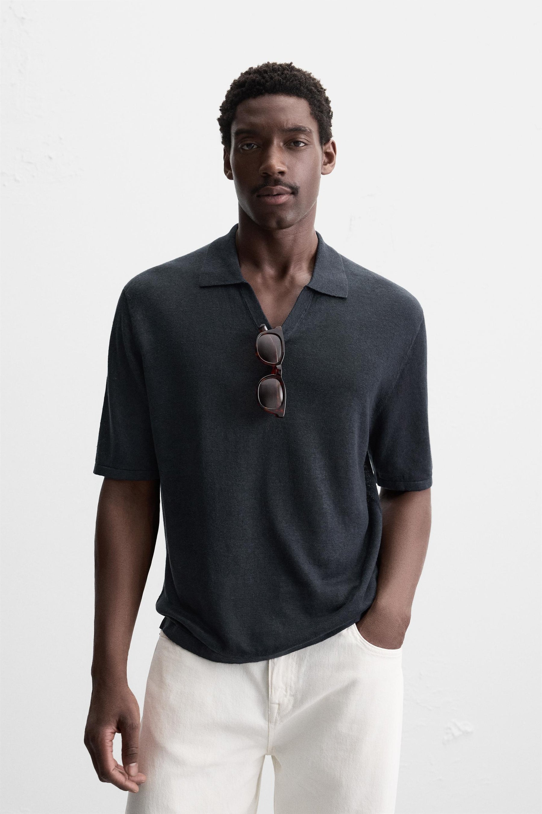 100% HEMP KNIT POLO SHIRT - Image 2