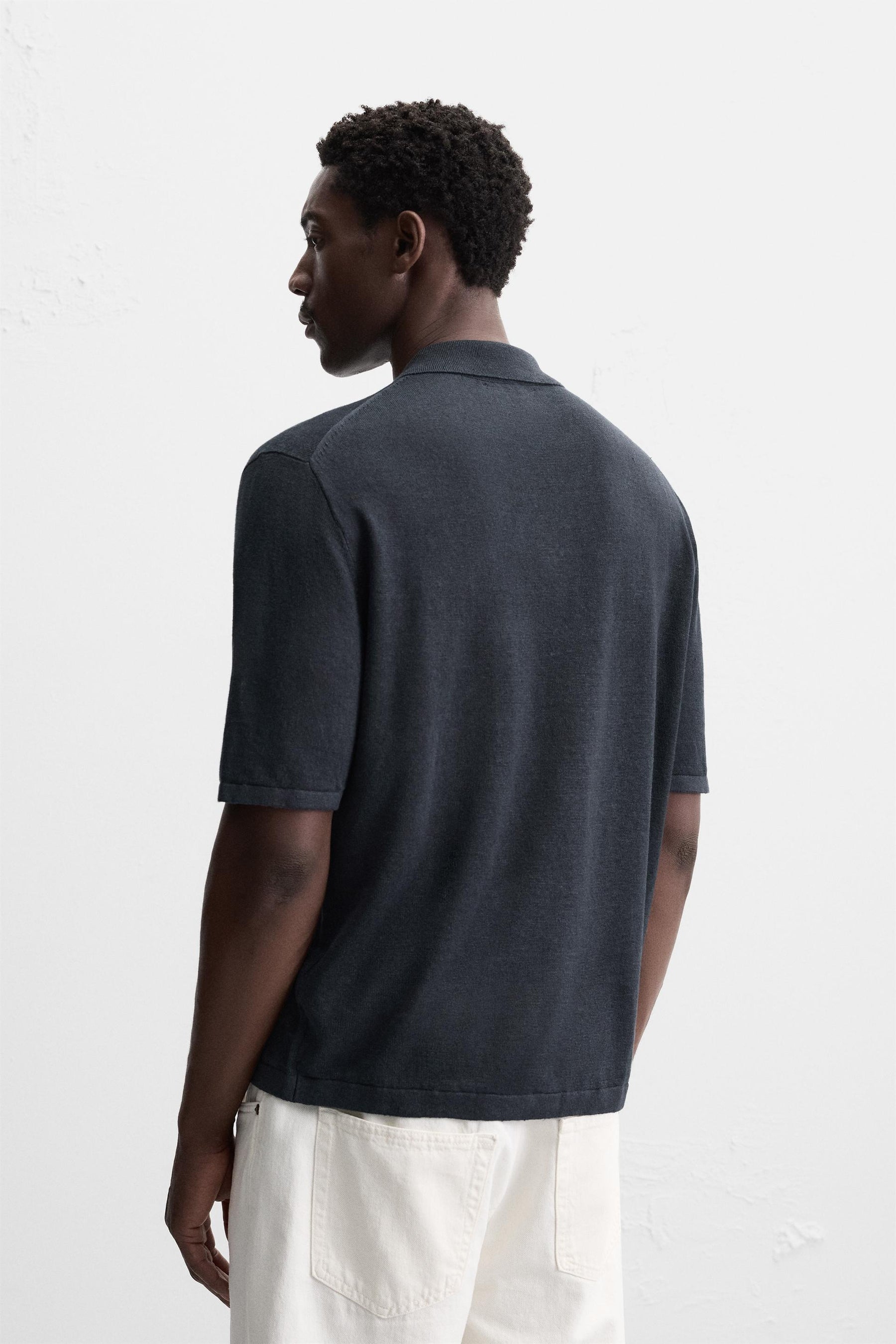 100% HEMP KNIT POLO SHIRT - Image 3