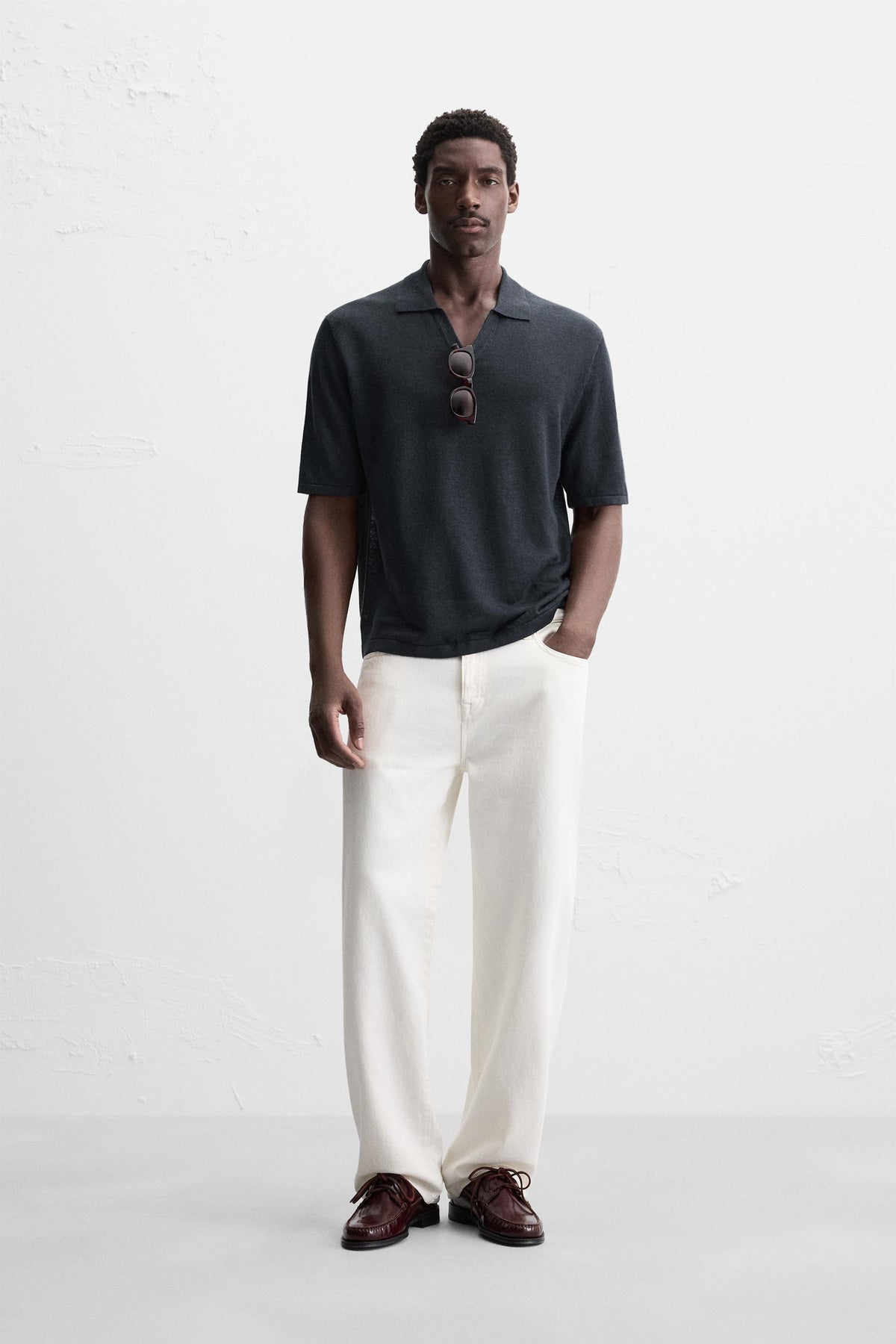 100% HEMP KNIT POLO SHIRT - Image 1