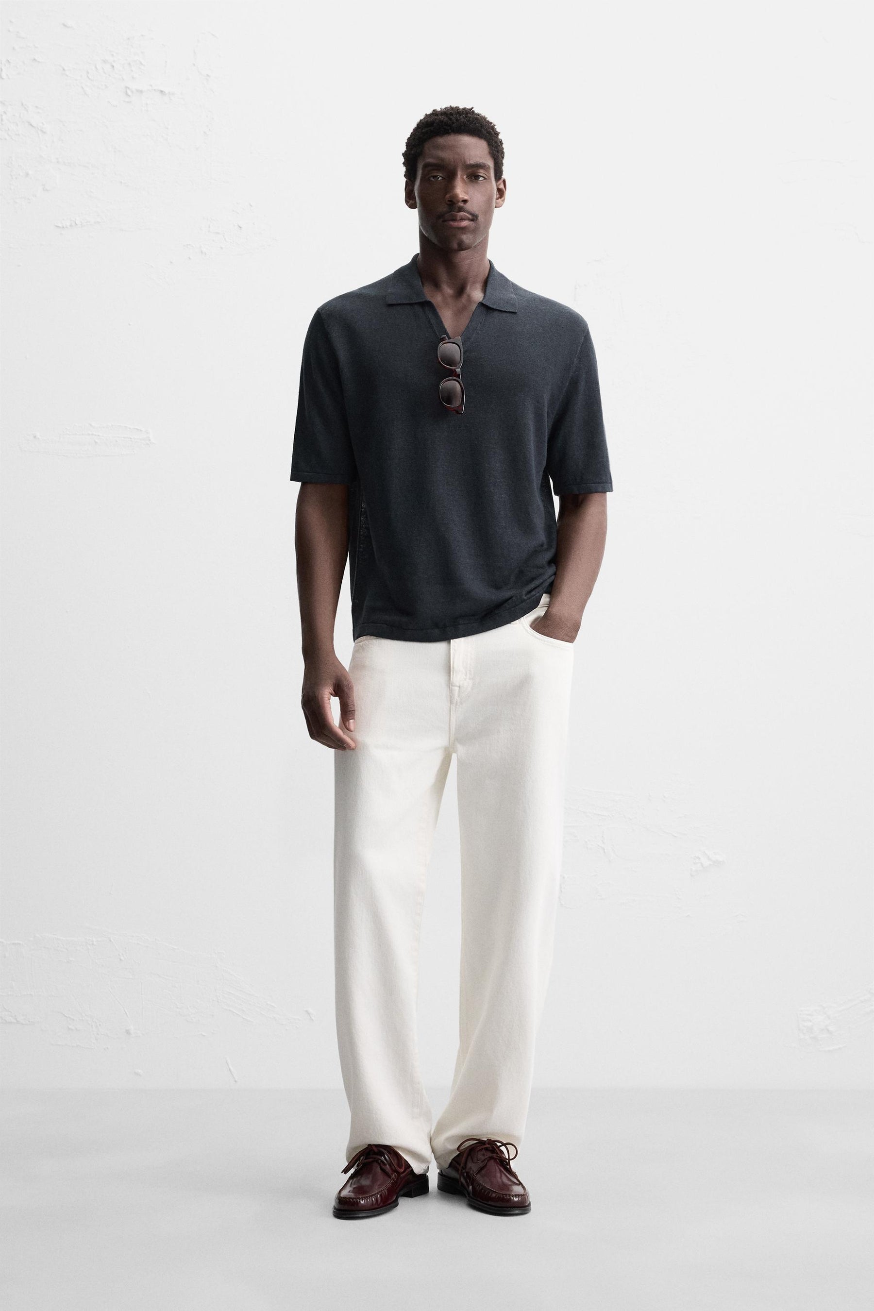 100% HEMP KNIT POLO SHIRT - Image 1