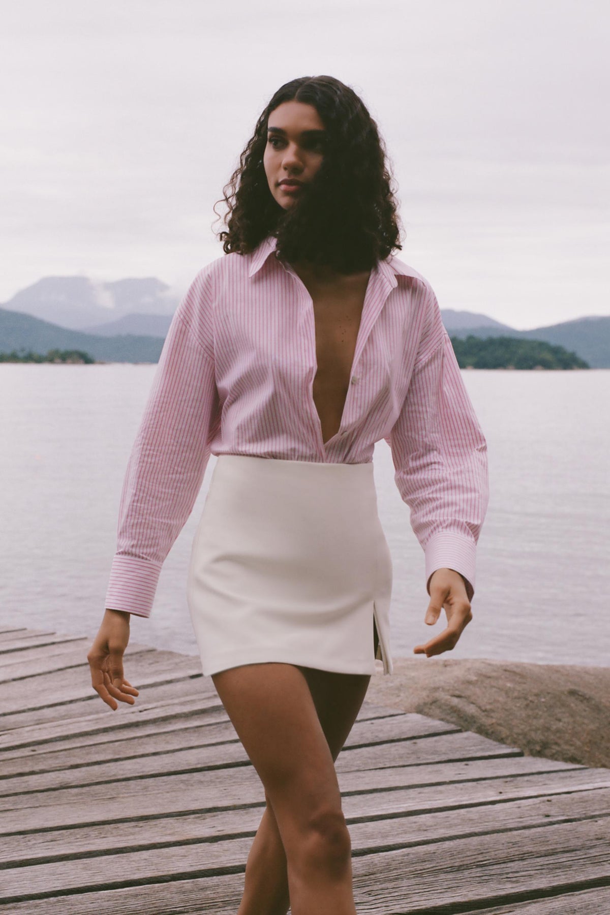 Striped Metallic Thread Shirt