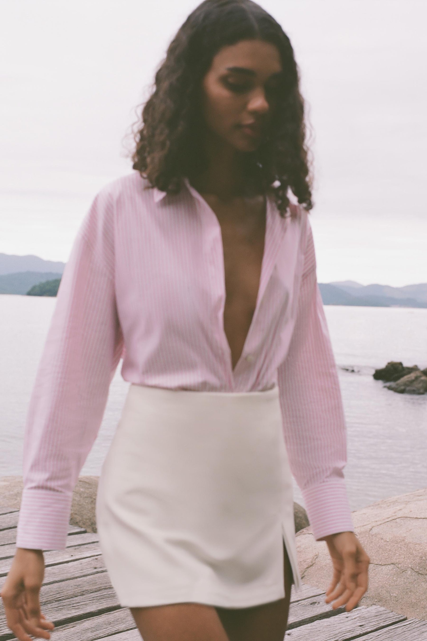 Striped Metallic Thread Shirt