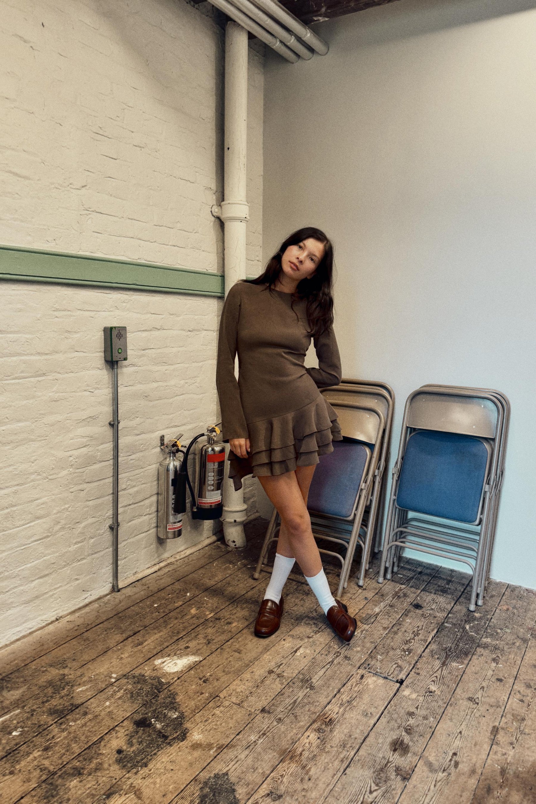 FLOWING SHORT DRESS WITH RUFFLES - Image 1