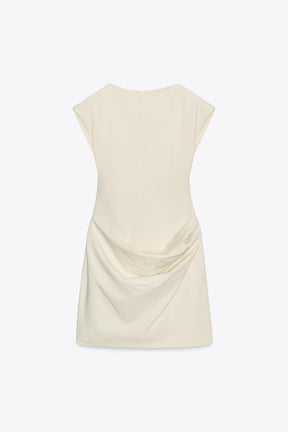 SHORT DRESS WITH DRAPED FABRIC - Image 4