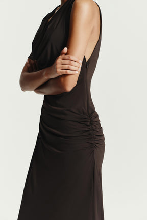 GATHERED MIDI DRESS - Image 5