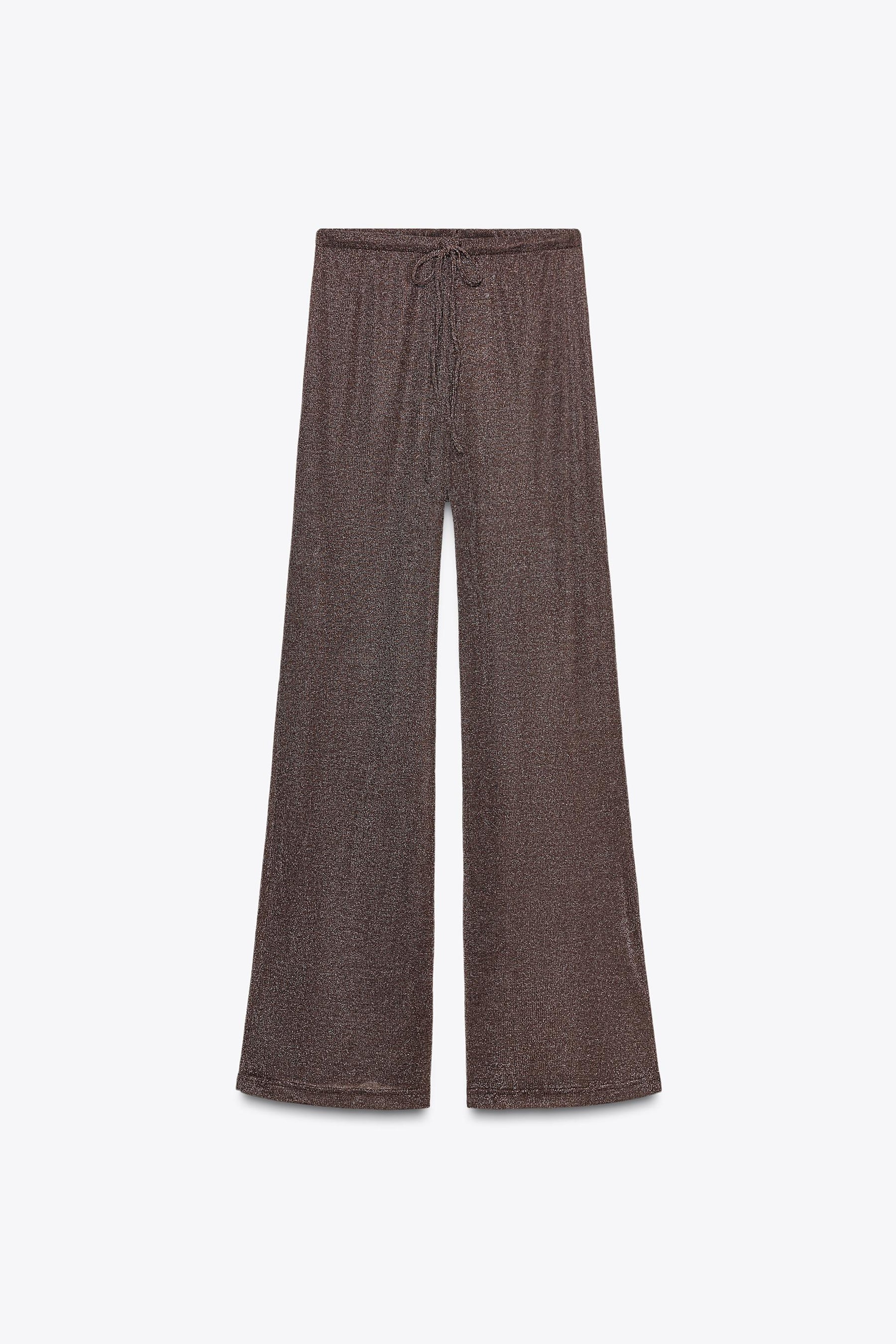 METALLIC THREAD PALAZZO PANTS
