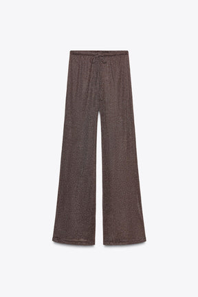 METALLIC THREAD PALAZZO PANTS