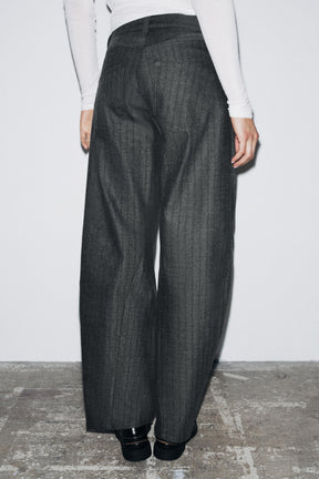 Striped Barrel Trousers