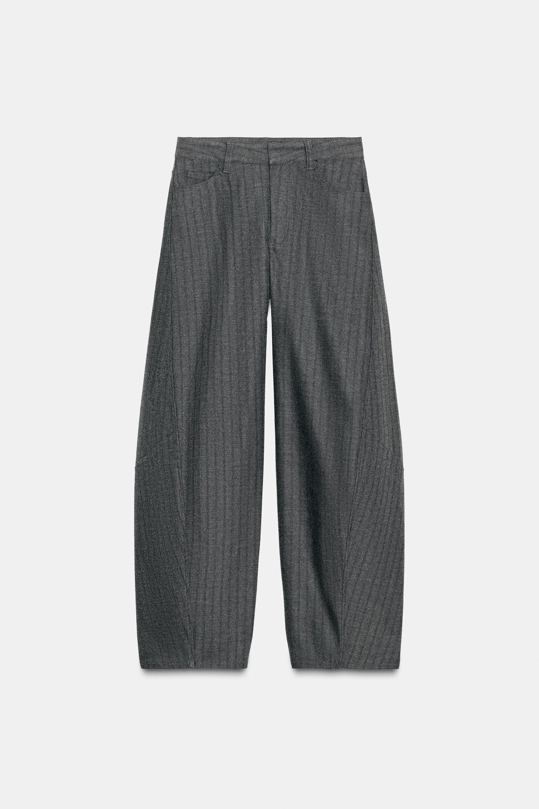 Striped Barrel Trousers